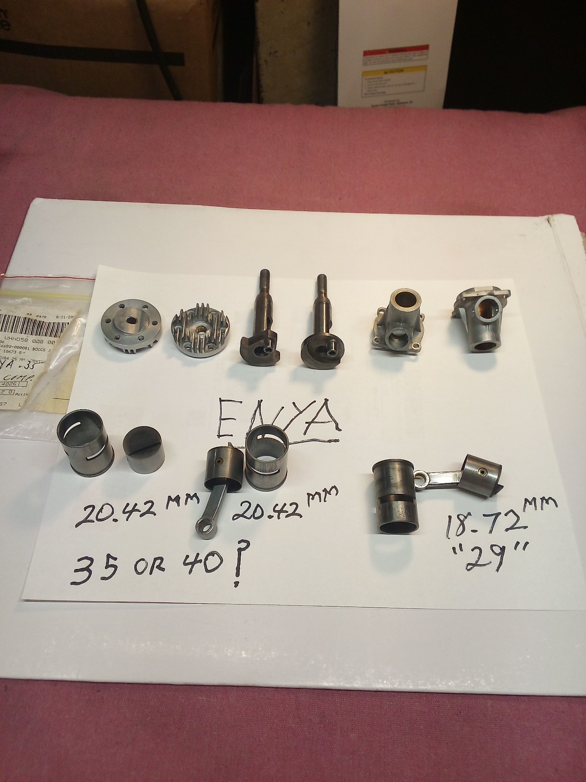 Enya Model Engine Parts 29 - 35 - 40? See Pictures