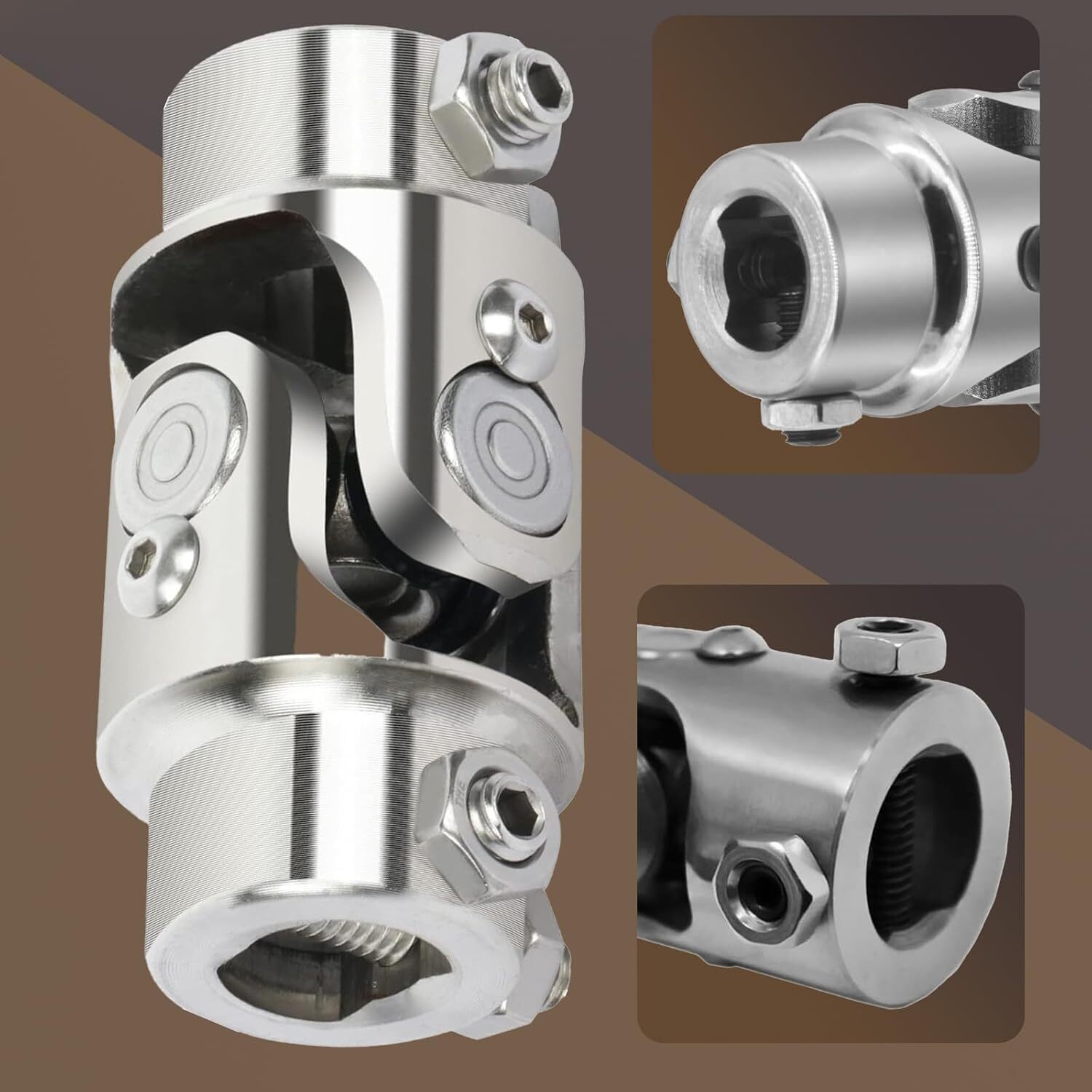 New 3/4" DD X 3/4" DD Universal Steering Chrome Single U Joint Shaft