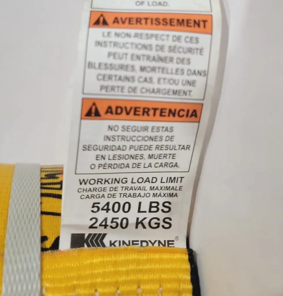 Kinedyne Winch Strap with Flat Hook - Gold Mitee 888-705-TARP