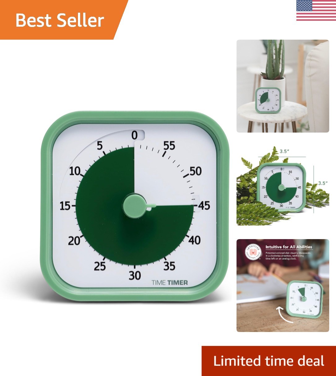 60-Minute Visual Timer – Silent, Intuitive Design for Time Management & Study