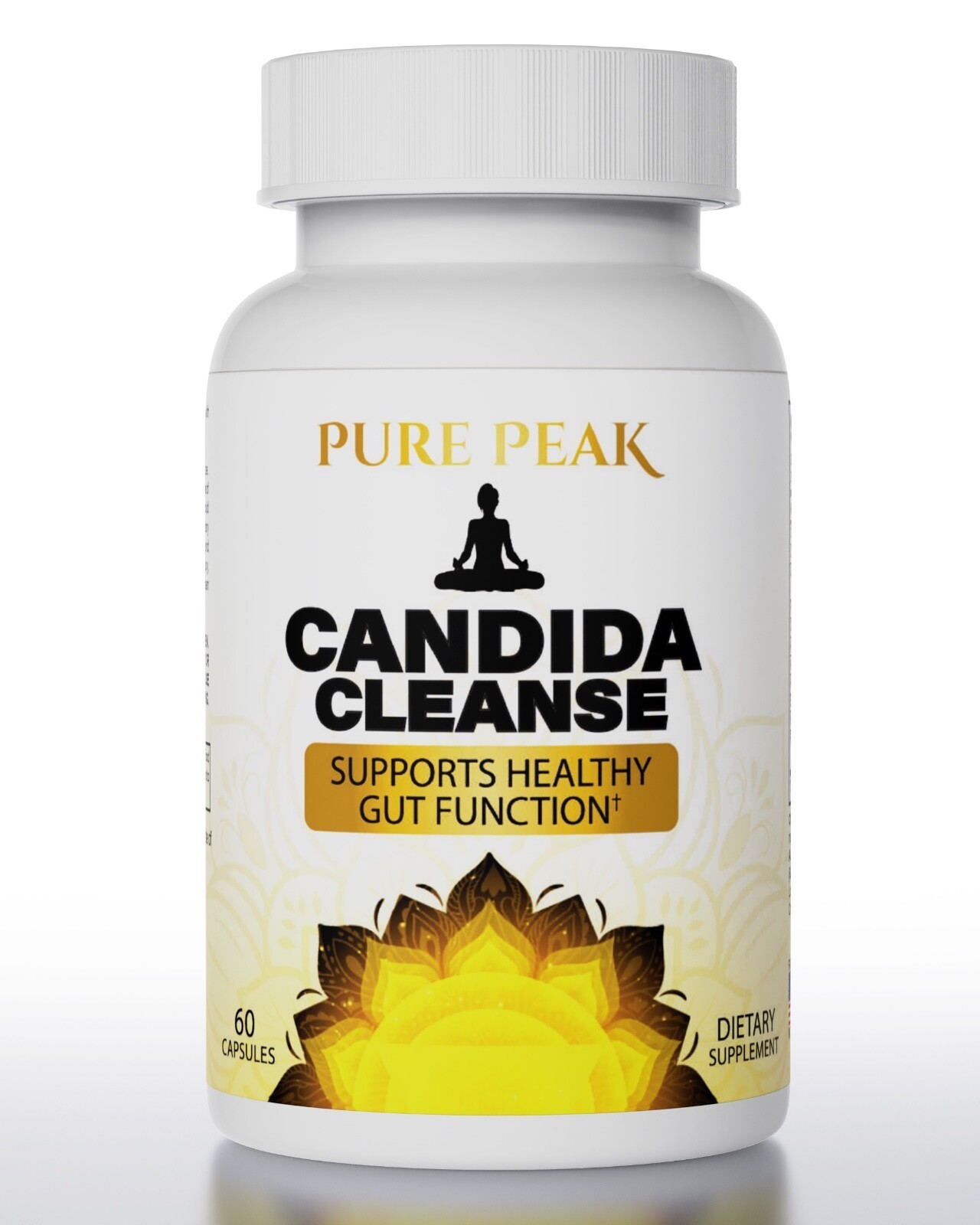 Pure Peak Candida Cleanse - Gut & Colon Support 60 Capsules - for Men Women NEW