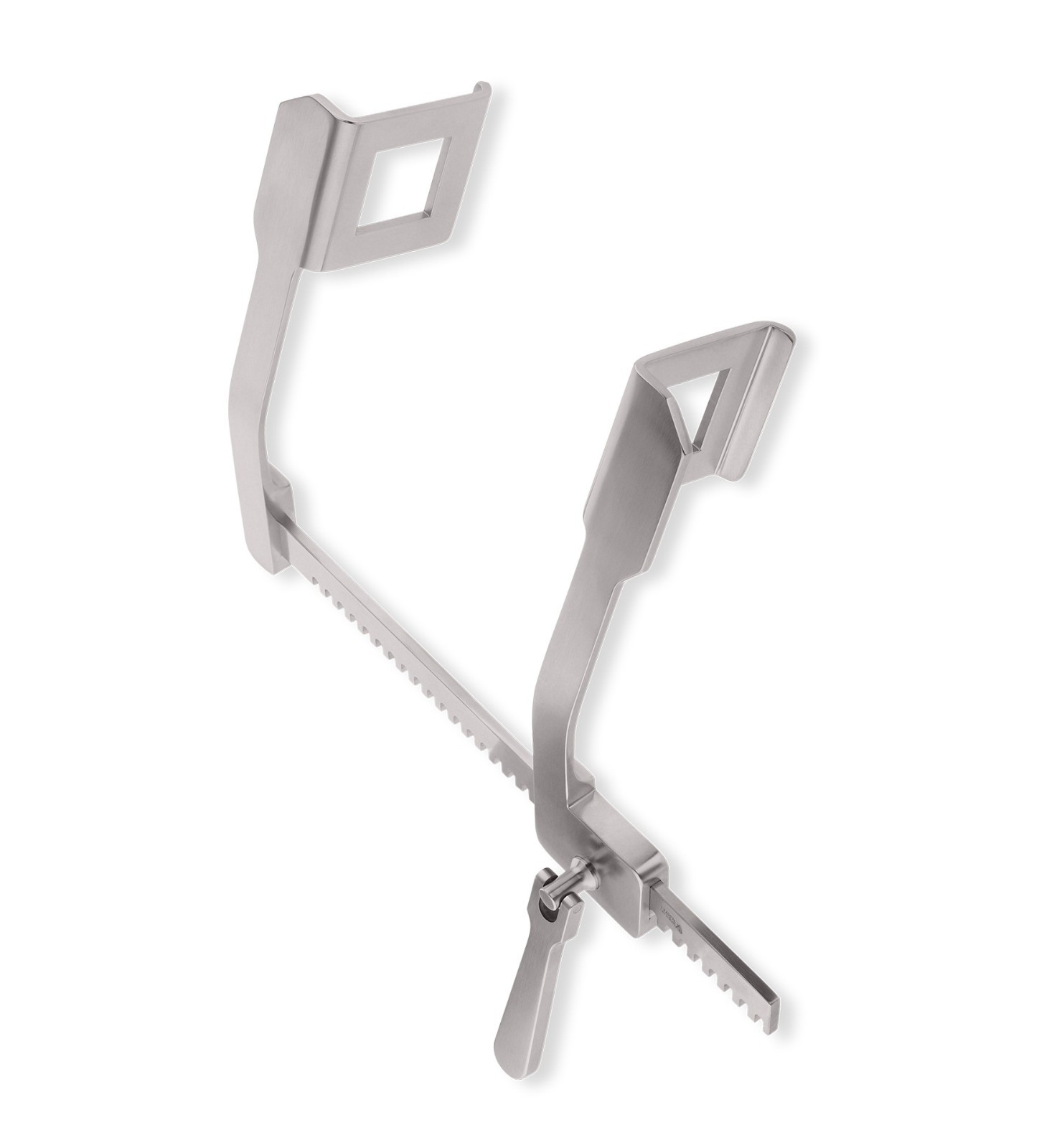 Finochietto Retractor Spreader, 12", Curved Arms, Blades 70mm Deep x 65 mm Wide