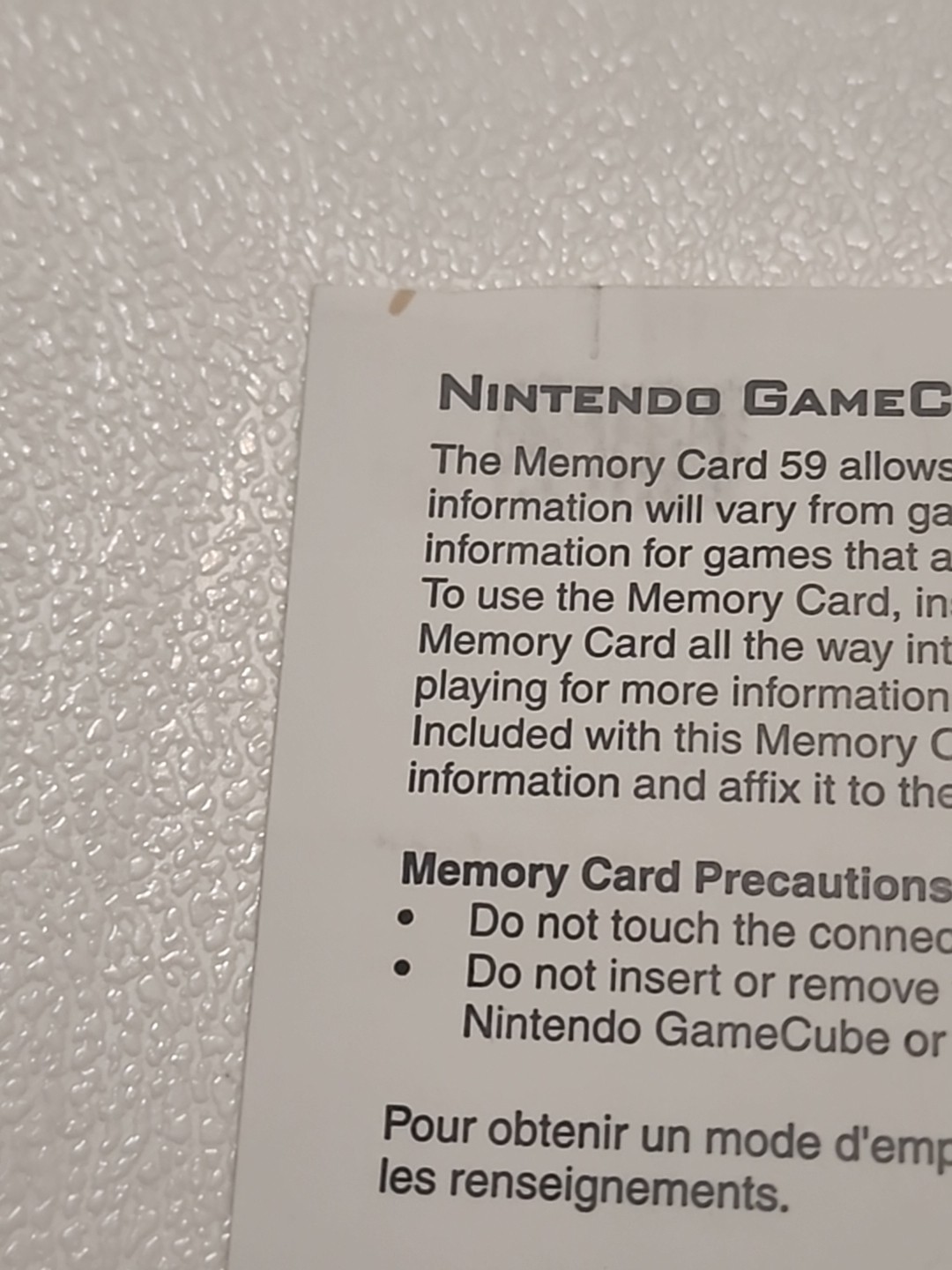 Pokemon Box Ruby and Sapphire Gamecube USA Sticker Insert Only And Memory Card