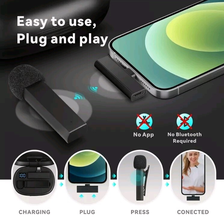 Vlogging Kit, SV01 Video Kit with Wireless Lavalier Microphone for iPhone, Mini