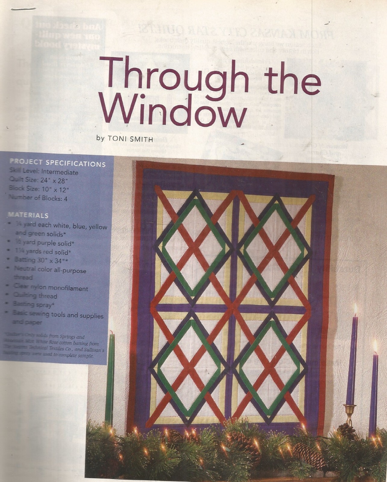 E0279   THROUGH THE WINDOW WALL HANGING QUILT PATTERN/INSTRUCTIONS