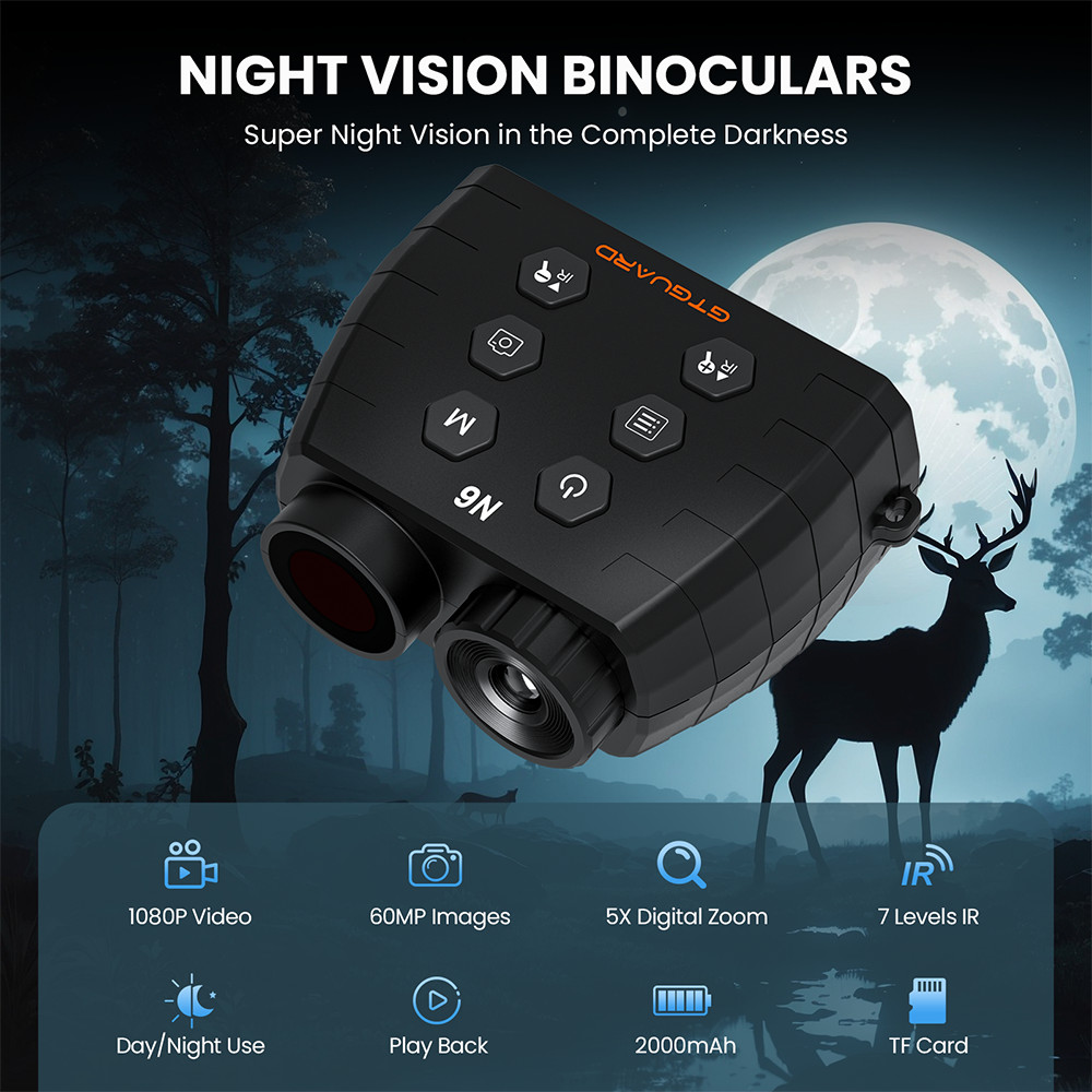 GTGUARD N6 Portable Night Vision Goggles 850nm Infrared Binoculars For Kids Gift