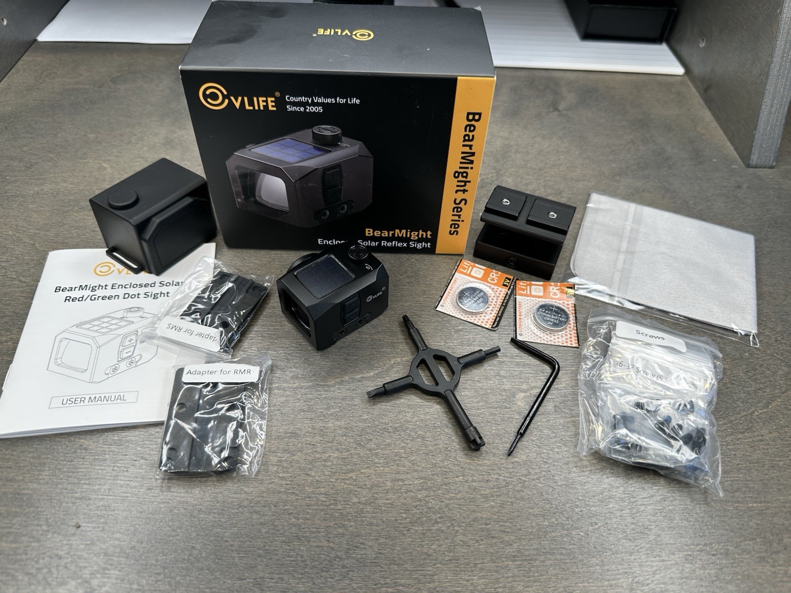 CVLIFE BearMight Solar Enclosed 3 MOA Dot Green Dot Sight