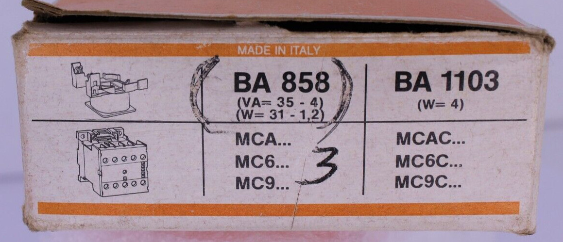 LOVATO BA858 -  COILS-120V-LOT OF (3)- BA 1103