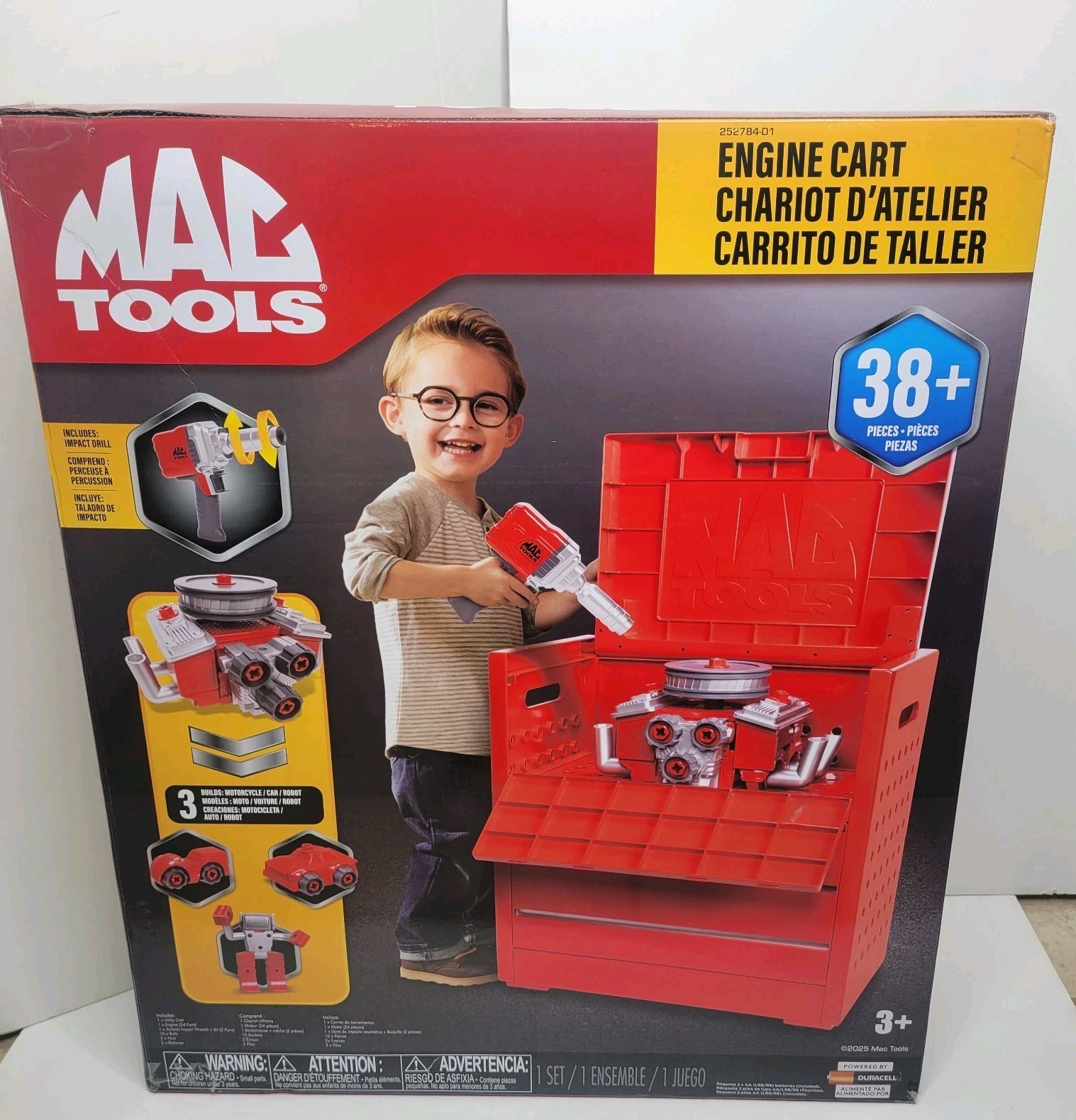 Play Set MAC Tools Utility Cart 38+ Pieces - NOB- Complete Age 3+