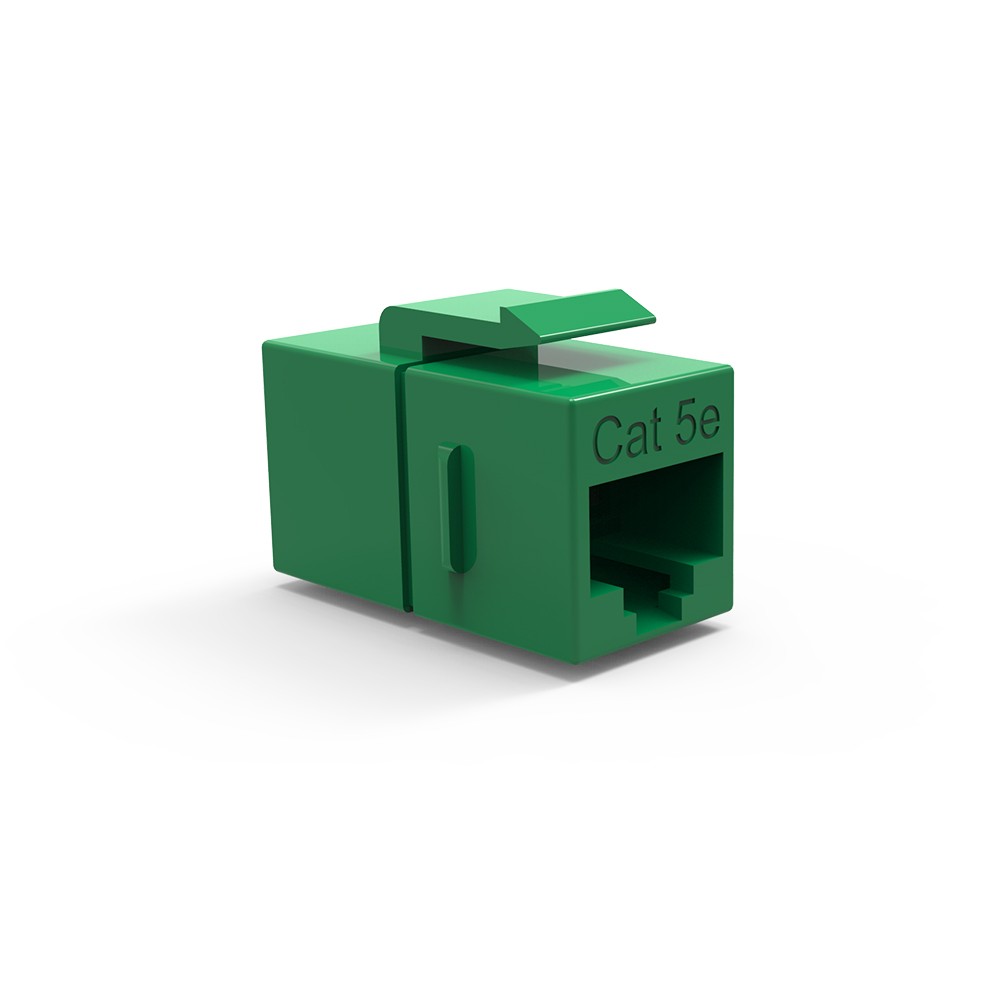 CAT5E Inline Coupler w/Keystone Latch Green