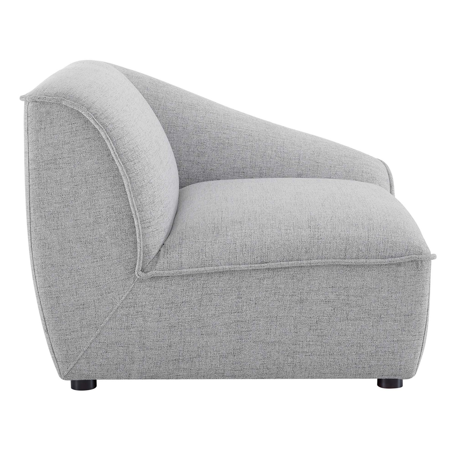Modway Comprise Right-Arm Sectional Sofa Chair in Light Gray