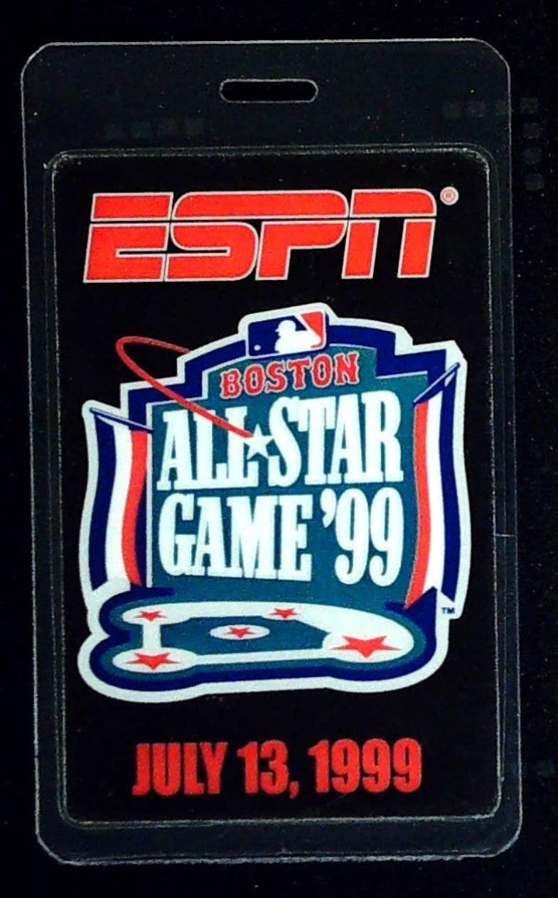 MLB All-Star Game ’99 Boston Fenway Park ESPN Staff Pass Badge Ticket 7/13/1999