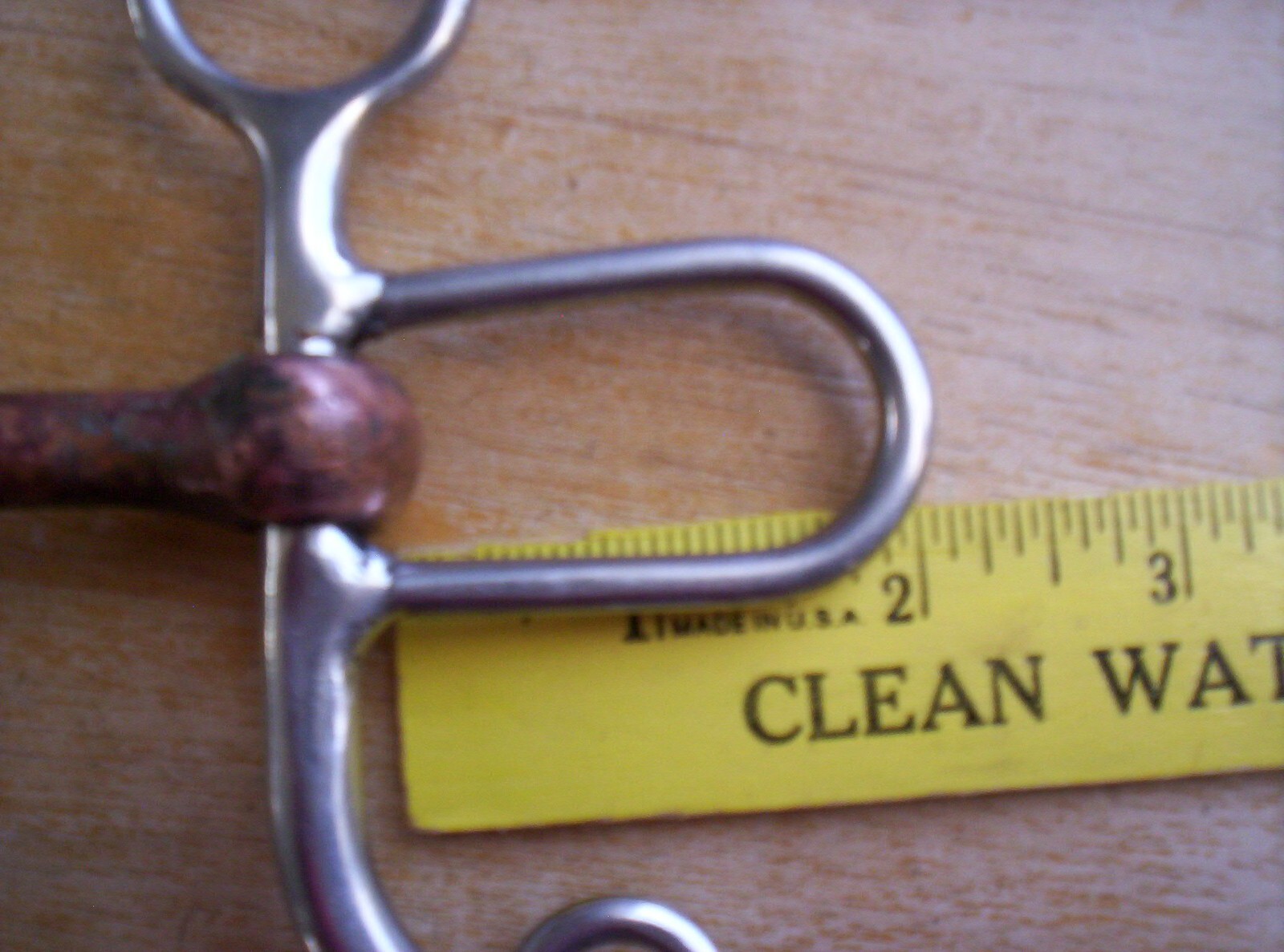 Used Stainless Argentine Snaffle Bit 5" Copper Mouth 6" Shanks