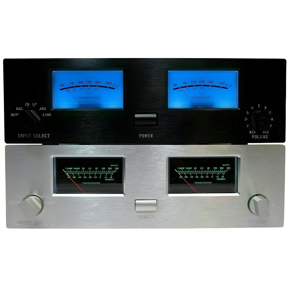 2X TN-90A VU Meter Head DB Level Audio Meter Chassis Power Amplifier & Backlight