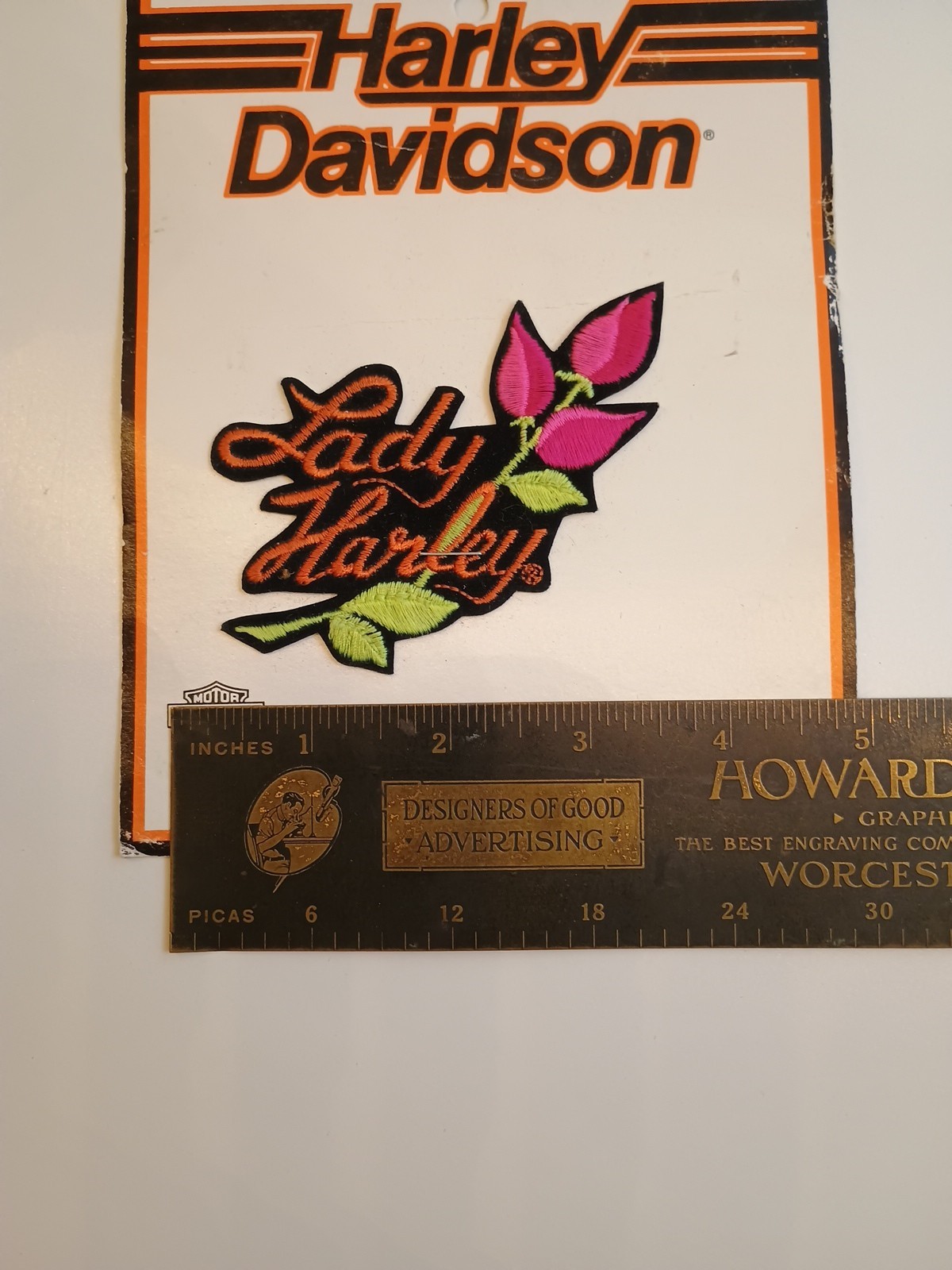 Authentic Vintage Harley-Davidson Rose Bud pink Lady Harley Patch Emblem Small