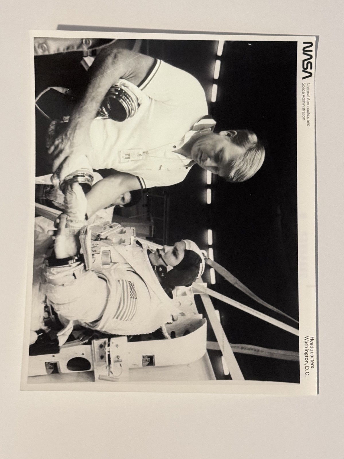 NASA STS-41G Kathryn Sullivan Practices EVA Training In Water Tank Press Photo