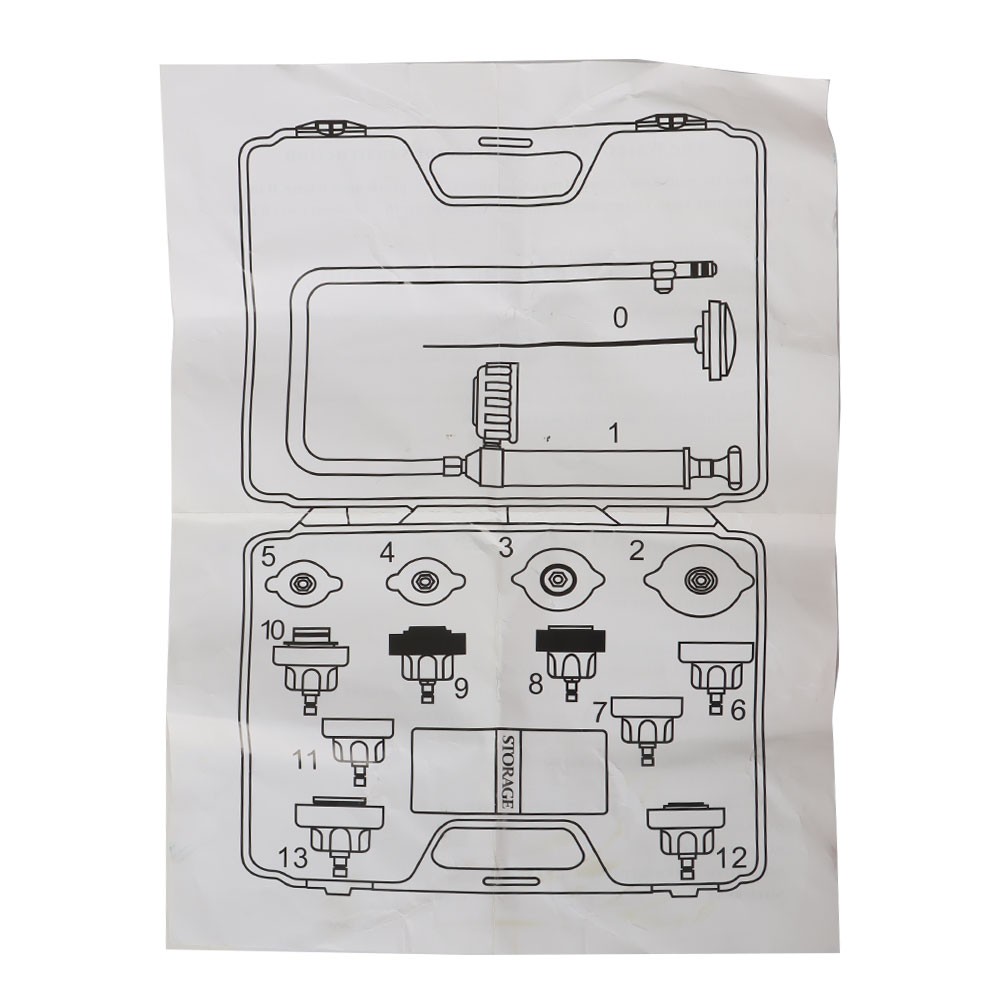 Universal Radiator Pressure Tester Cooling System Head Gasket Leak Detector 14pc