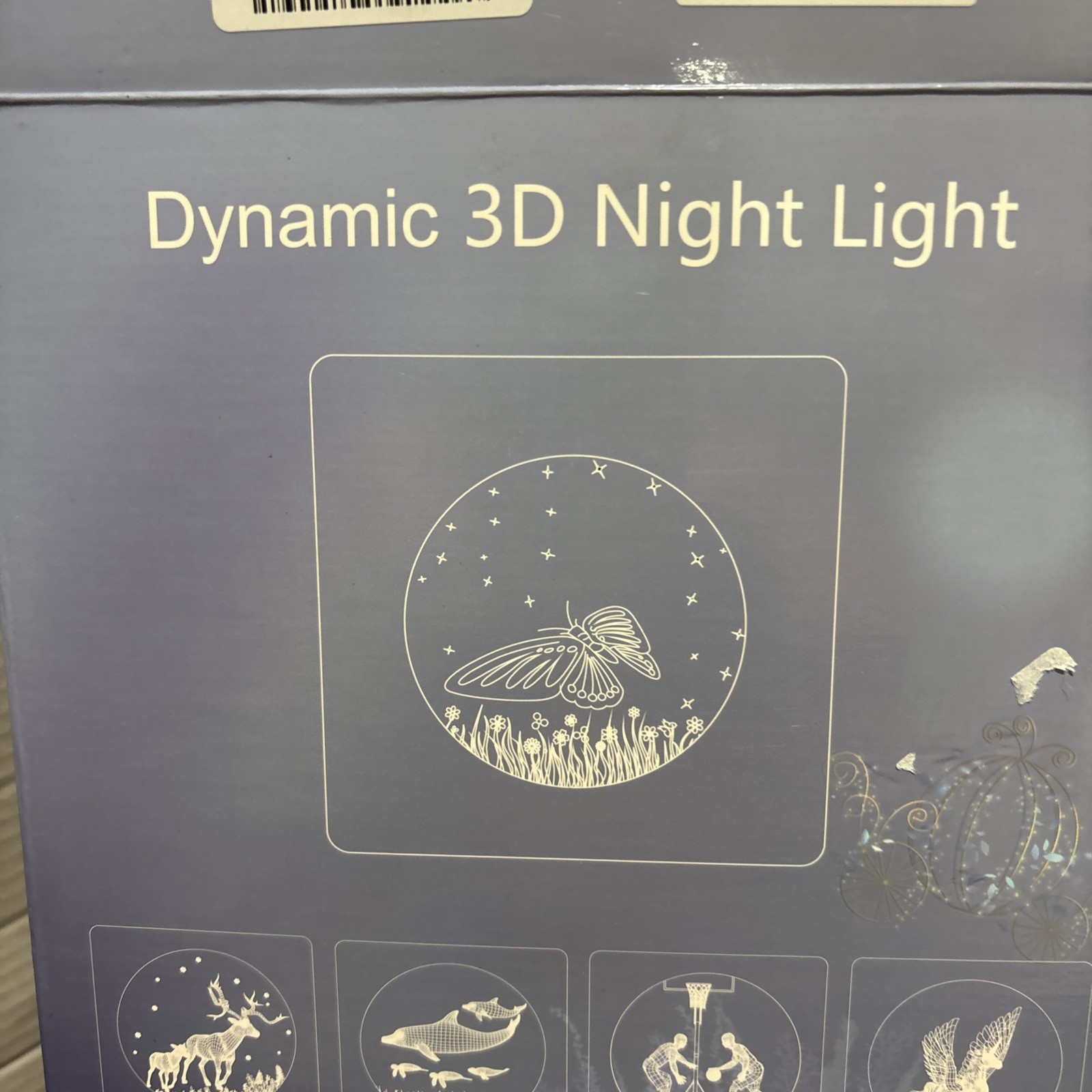 TOOGE Dynamic 3D Night Light Butterfly LED Lamp Blue Box
