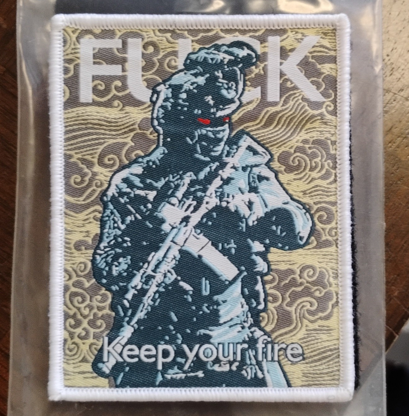 Military Soldier Embroidered Patch "Fuc* Keep your fire" Collectible
