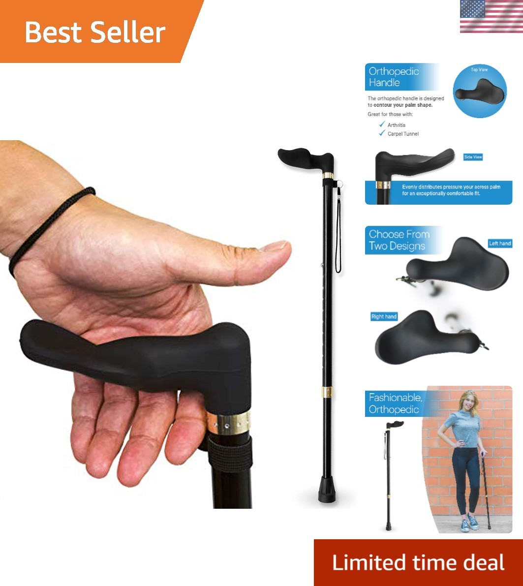 Orthopedic Walking Cane - Offset Cane to Fit Individual's Palm Naturally - Id...