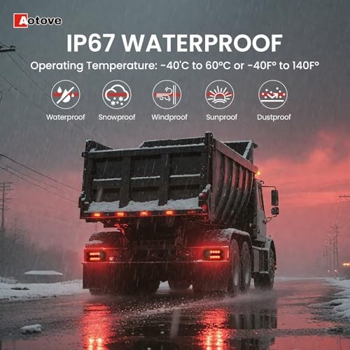 Wireless Trailer Lights Kit Magnetic – Rechargeable LED Tail Light, 90°
