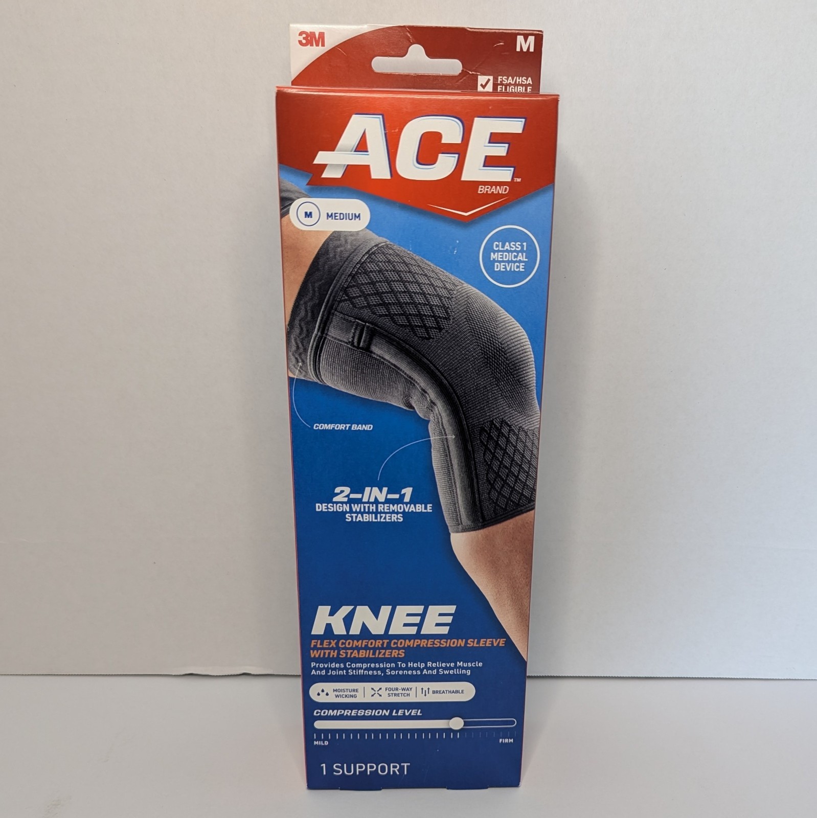 ACE Brand Flex Comfort Compression Knee Sleeve with Stabilizers