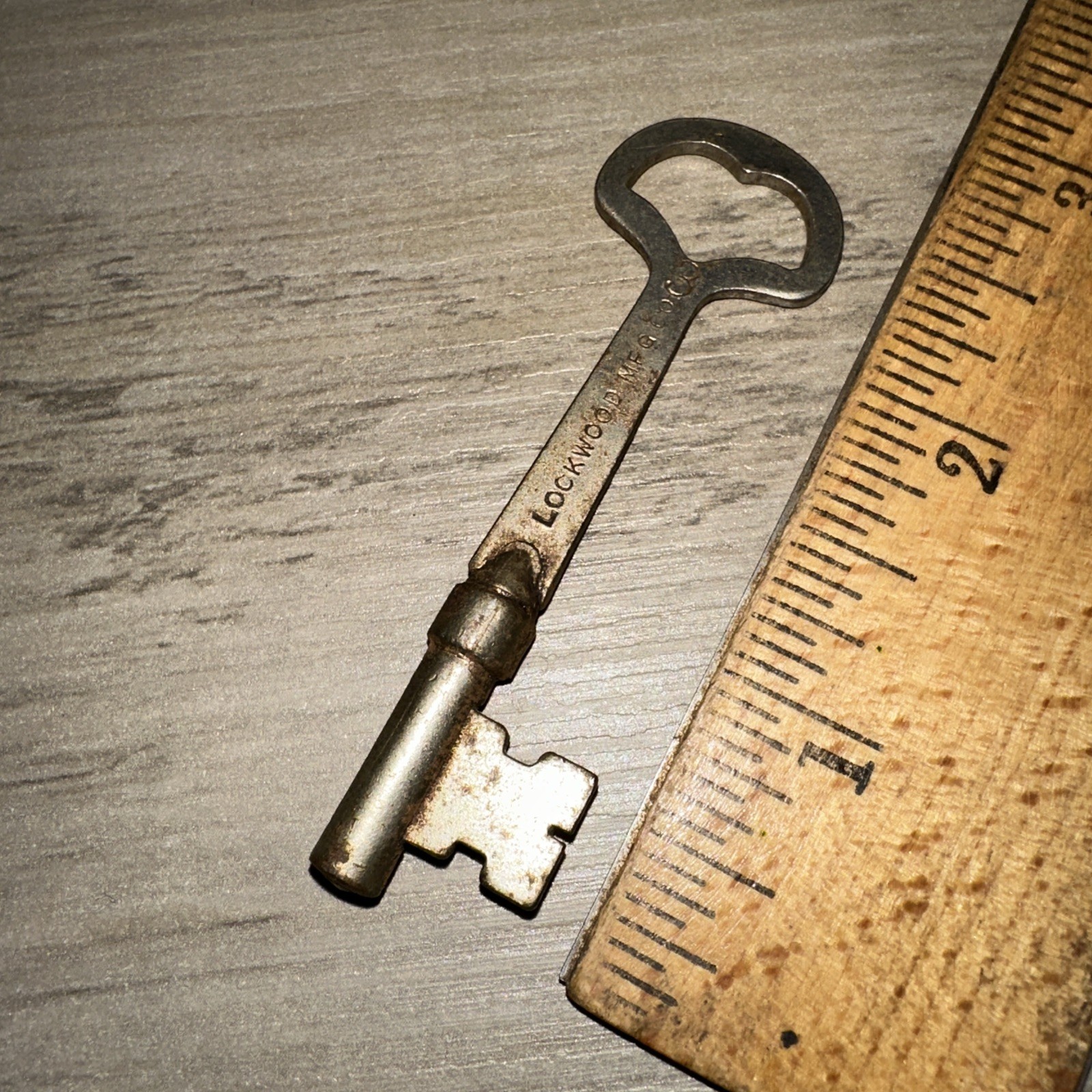 Antique Skeleton Key Lockwood #3 Legit Antique Key! Solid Barrel