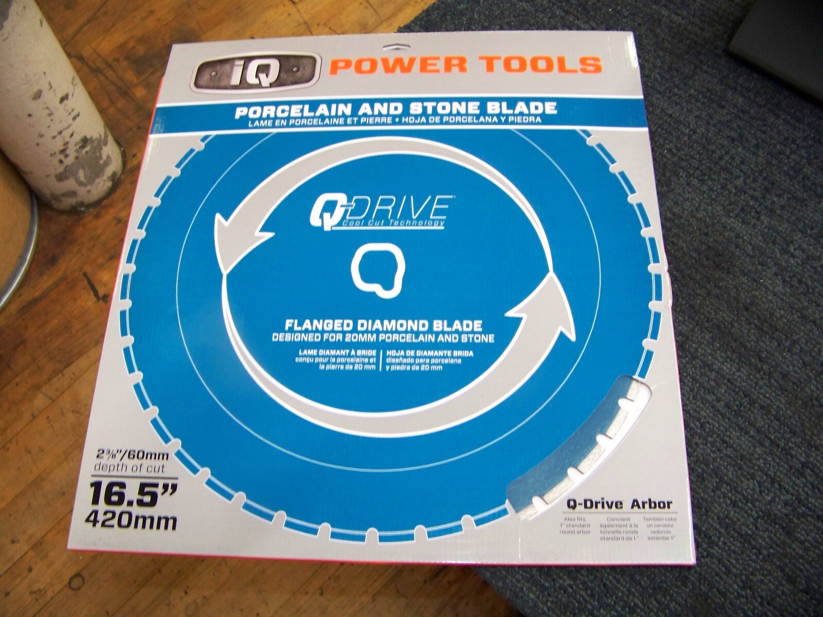 iQ Q-Drive Porcelain and Stone Blade 16.5" Flanged Diamond Blade New