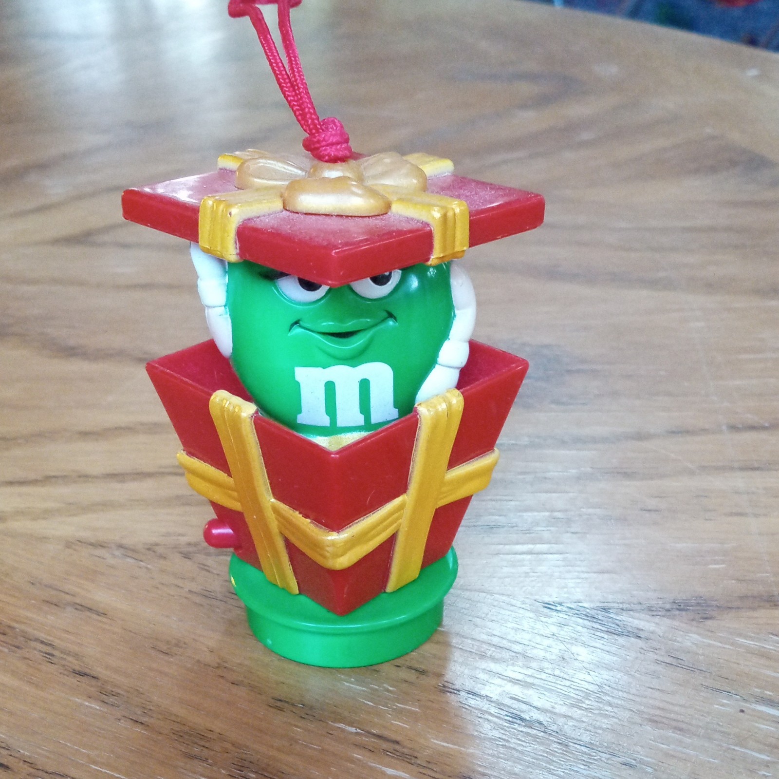 M&M's Green Character Gift Box Hanging Ornament Candy & Nuts Theme Red Yellow