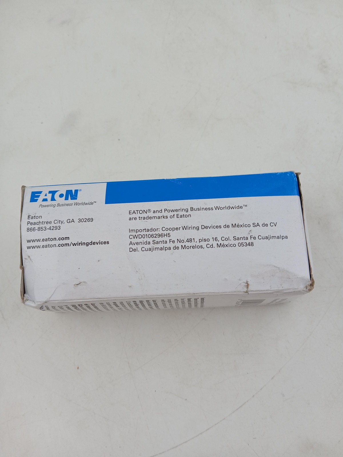 Eaton 7601W-BOX Power Toggle Switch Single Pole Wall White New Open Box