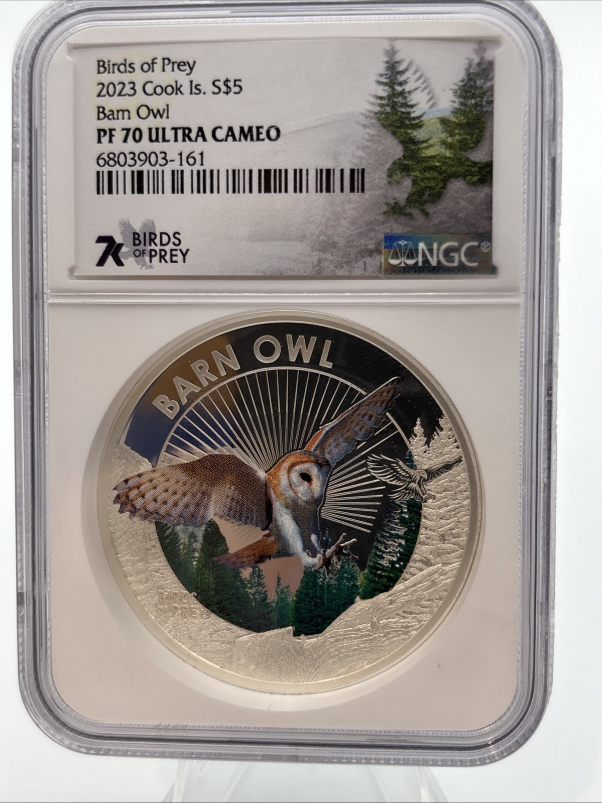 2023 Cook Is S$5 1oz .999 Silver Birds Of Prey Barn Owl NGC PF70 UC Very Unique