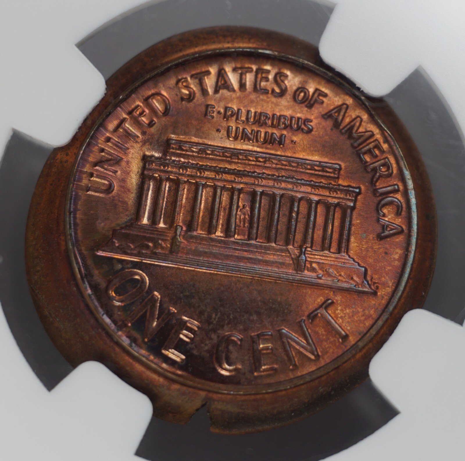 1970 1c Cupped Massive Broadstruck with Indent Cap Rare Mint Error NGC MS65RB