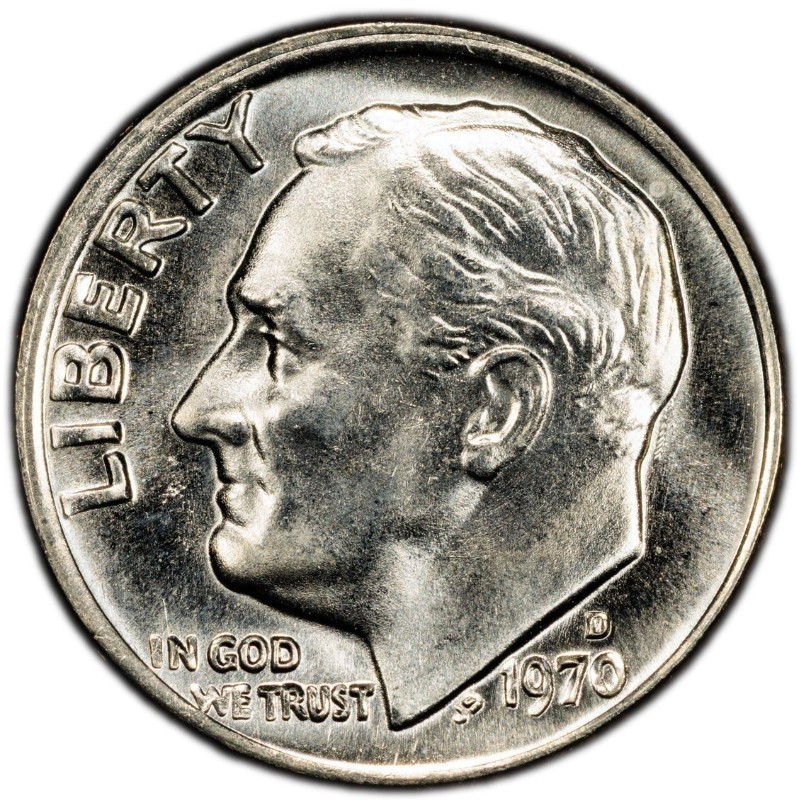 1970-D Mint State Roosevelt Dime 10C