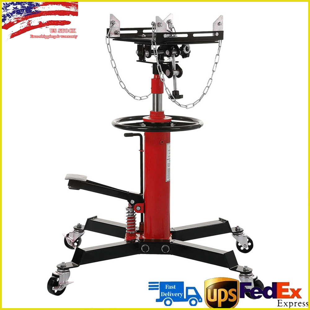 1100 LBS 2 Stage Hydraulic Transmission Jack W/ 360°Swivel Wheels Lift Hoist