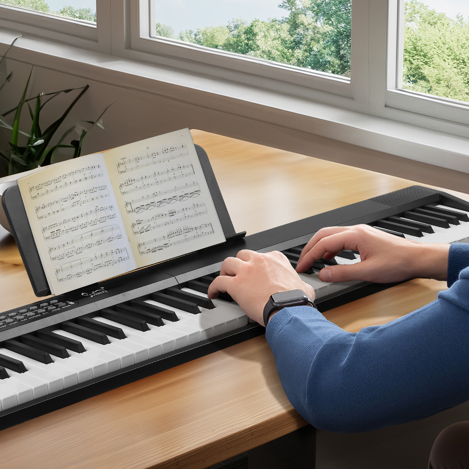 88 Key Half Hammer Keyboard Foldable Bluetooth Portable Electric Piano