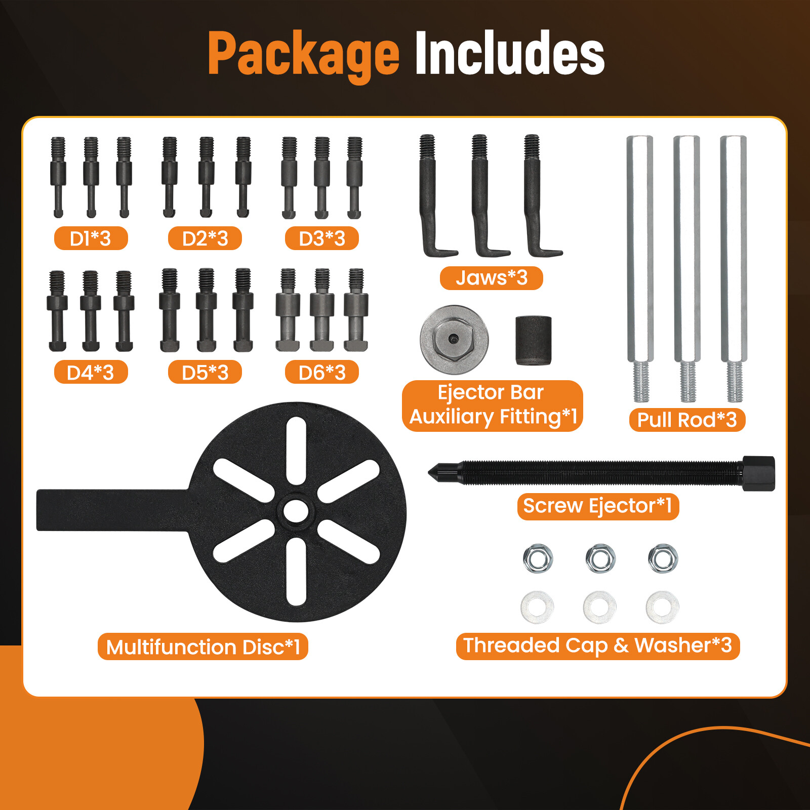 Three-jaw Puller Kit Inner Hole Removal Tool Bearing Disassembly with Box