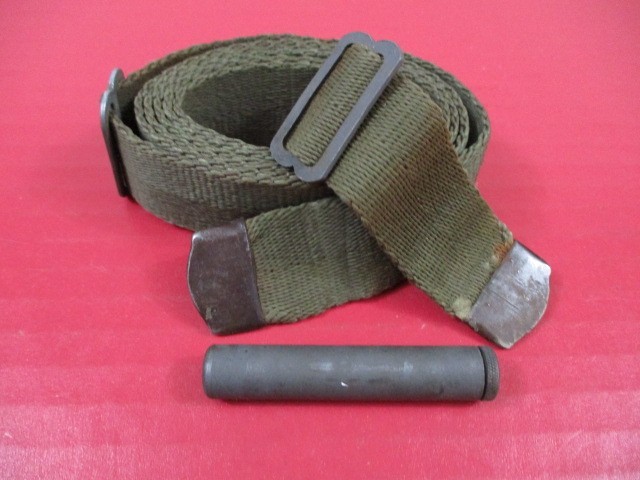 Vietnam Era US Army M1 Carbine Nylon Rifle Sling with D-Tips & Oiler - Very NICE