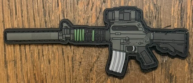 Tiny Crumb Gordy Black Hawk Down Colt XM-15 SBR Layered PVC Patch Rare
