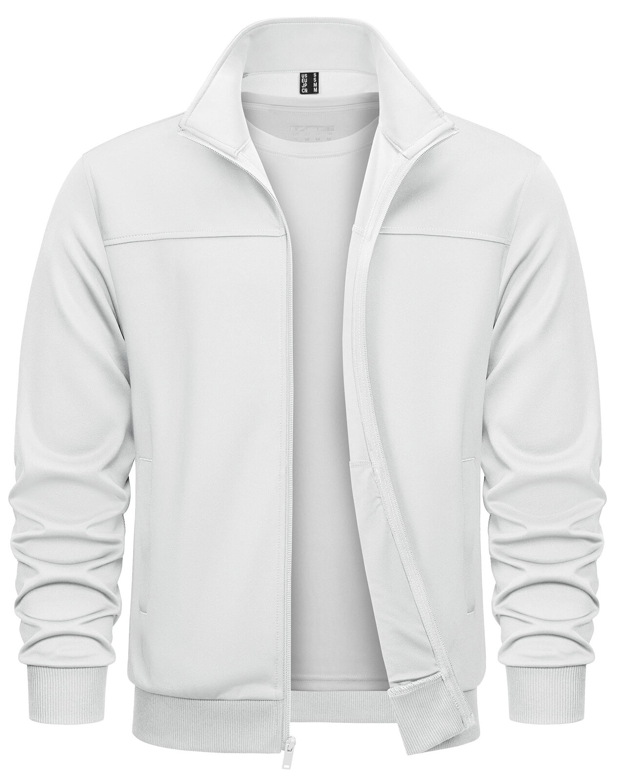 Men's Lightweight Full Zip Jacket Athletic Active Track Coat Softshell Outerwear