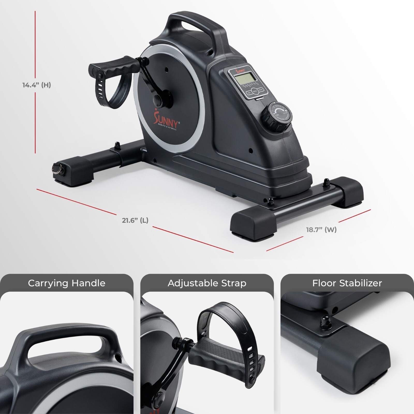 Sunny Health & Fitness Magnetic SMART Mini Exercise Pedal Cycle SF-B020026SMART