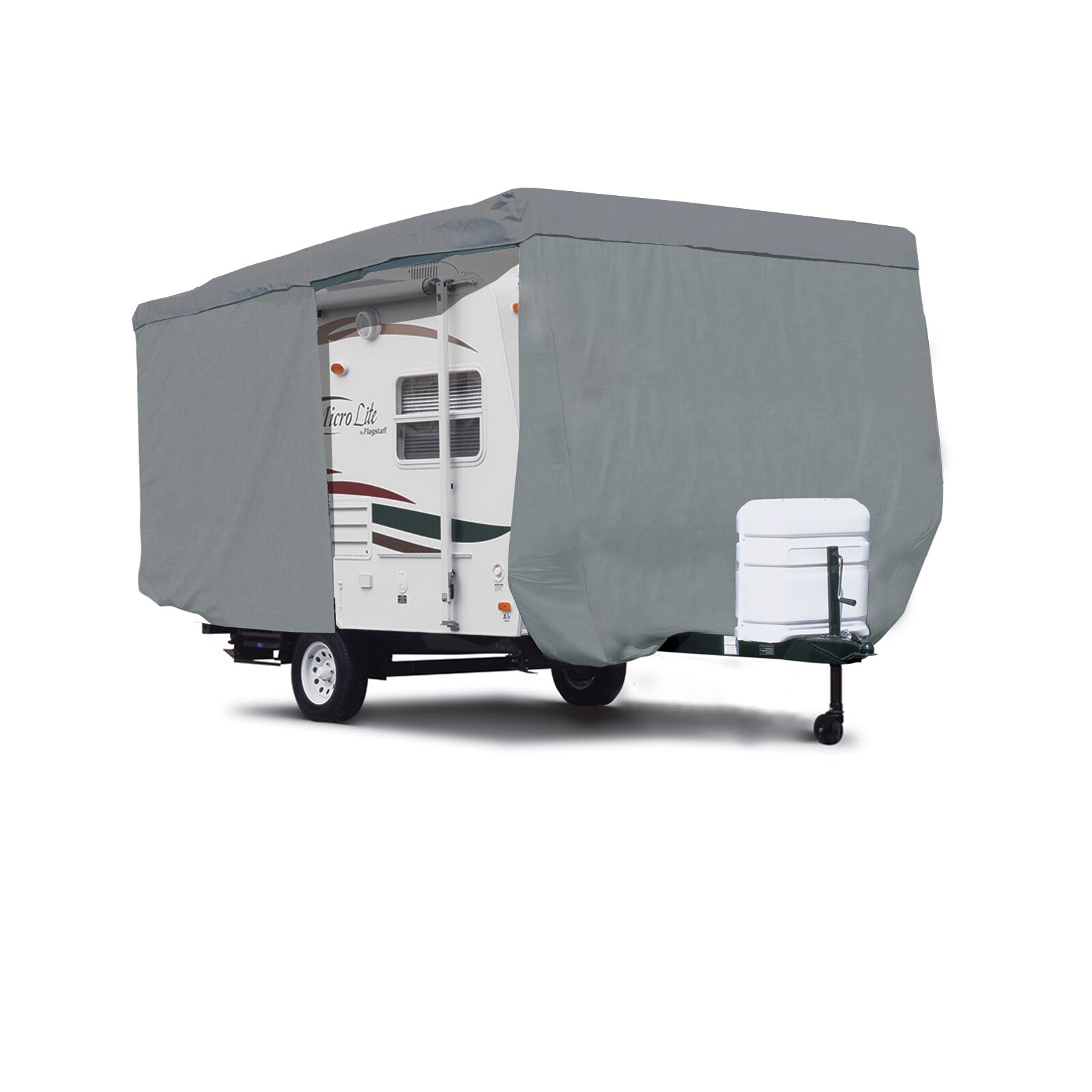 Deluxe Coachmen Clipper Model 17FQ Travel Trailer Camper Cover w/ zipper Access
