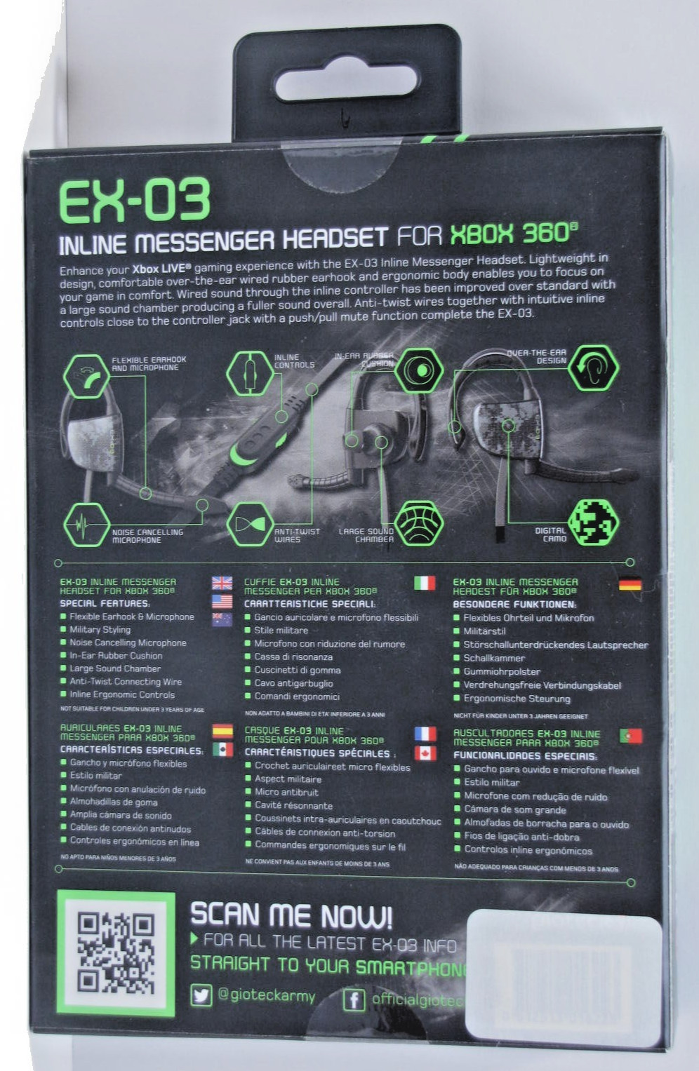 EX-03 Inline Messenger Headset for XBOX 360 by Gioteck