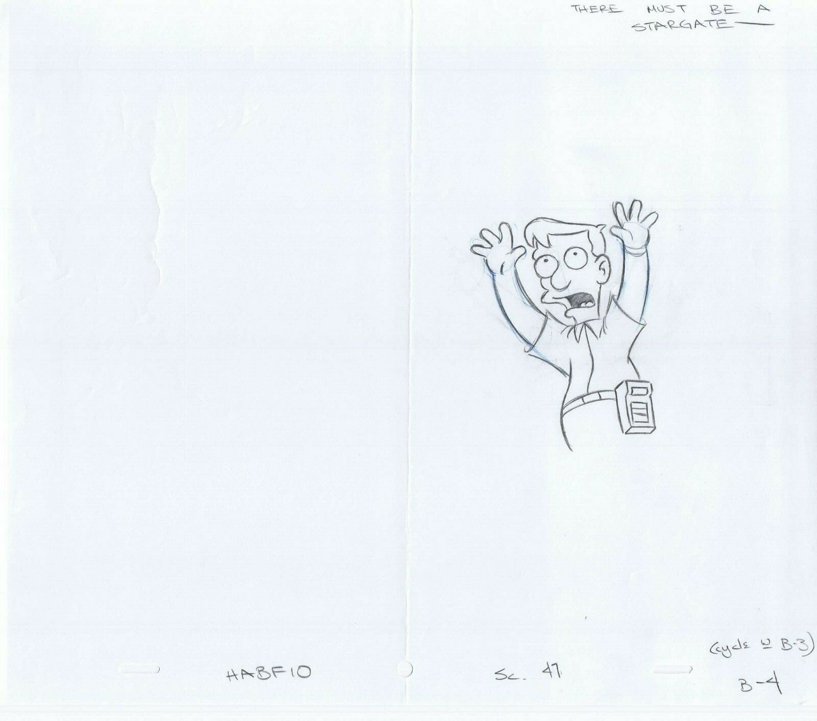 Simpsons 2006 Original Art w/COA Animation Production Pencil HABF10 SC47 B4