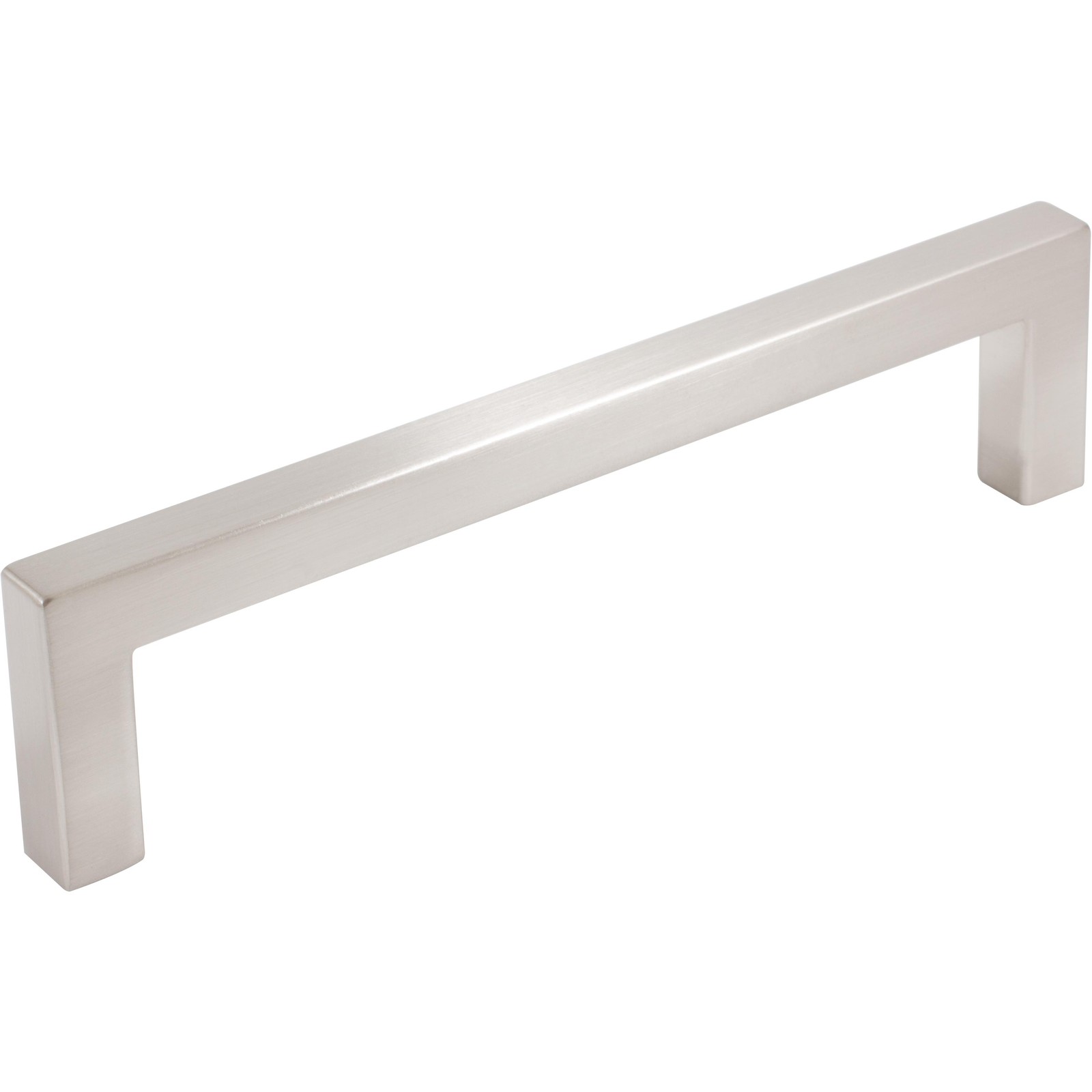 Contemporary Square Cabinet Pull, 128 Millimeters, Zinc Base Material, Satin Nic