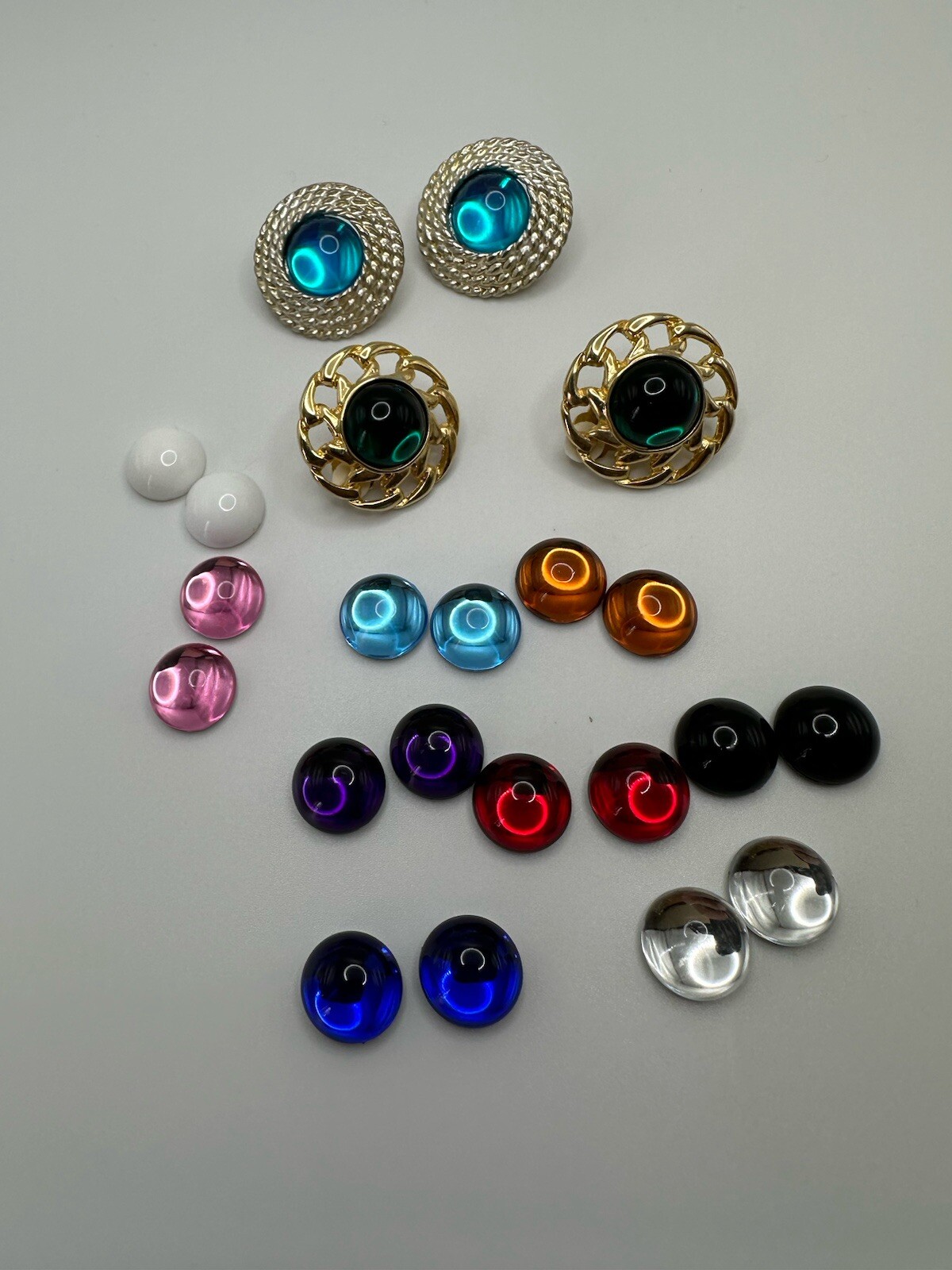 Vintage Two Pair Of Adjustable Colorful Clip Earrings JB17