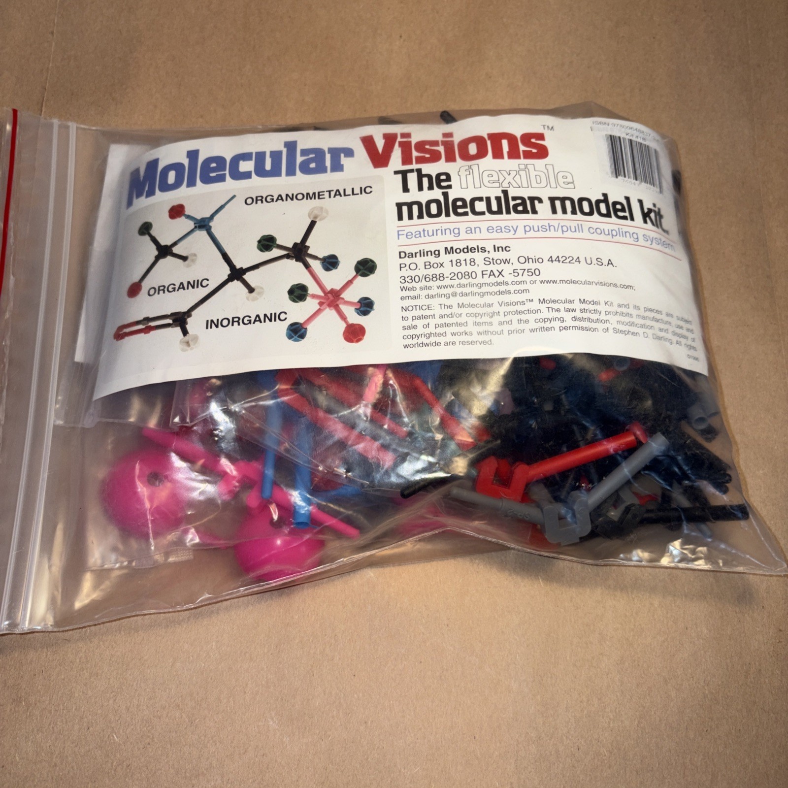 Molecular Visions Flexible Molecular Model Kit – Darling Models – NEW unused