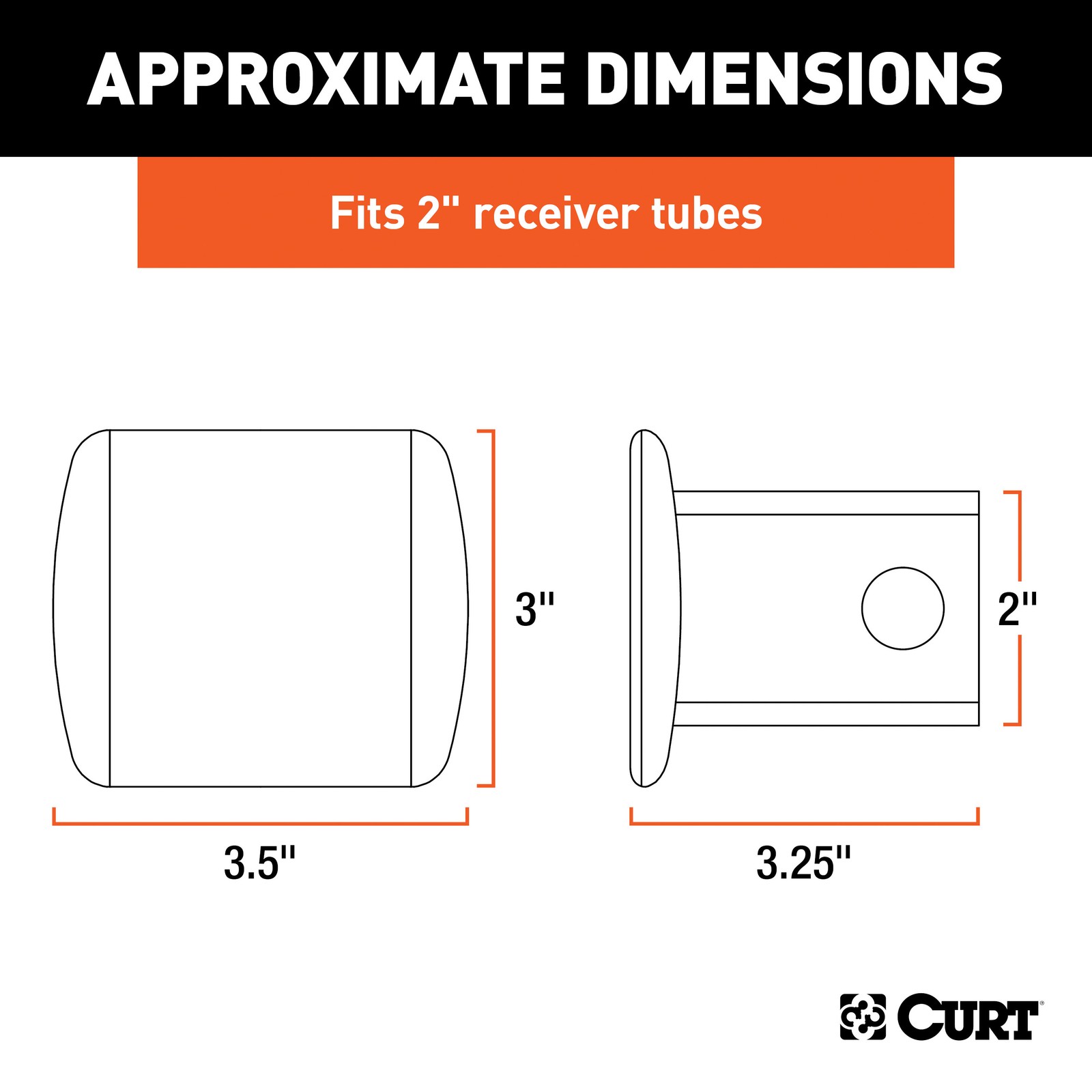 Curt 2" Black Steel Hitch Tube Cover (Packaged)