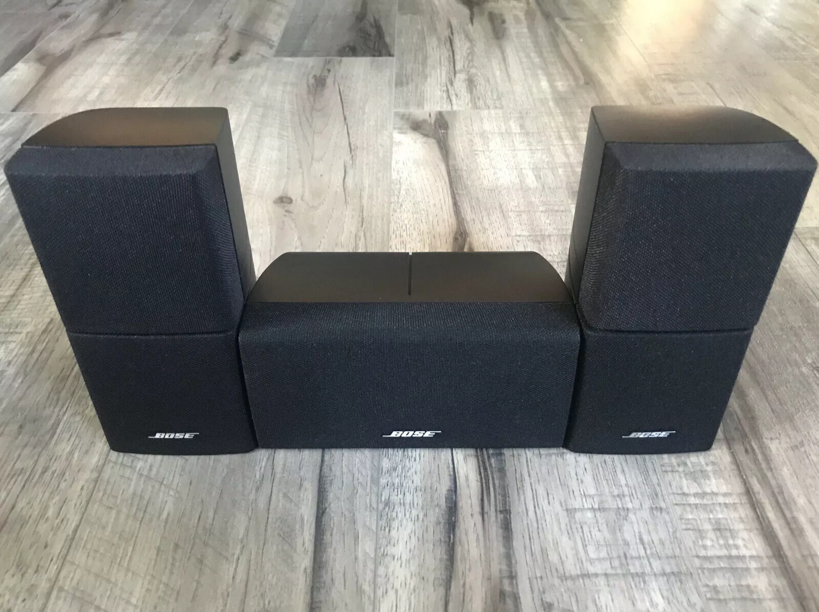3 Bose Mint Double Cube Speakers Black Includes Center DoubleShot/Acoustimass.