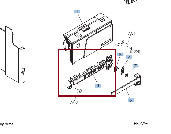 RC3-2532  HP LaserJet Pro 400 M425dn M401 Front Inner Cover