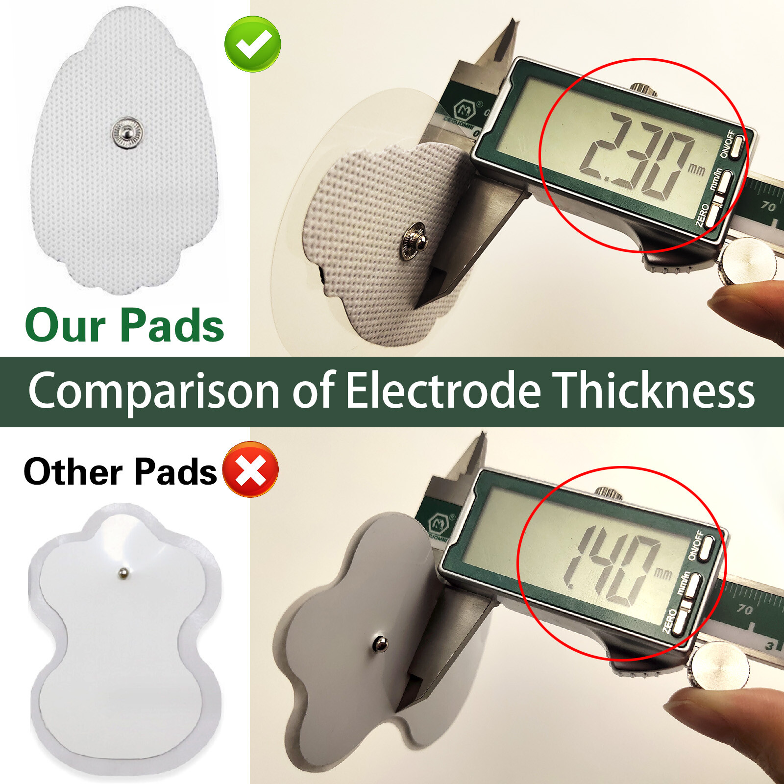 20/40PCS Electrode Pads Large Snap Replacement Tens For Electrode Pulse Massager